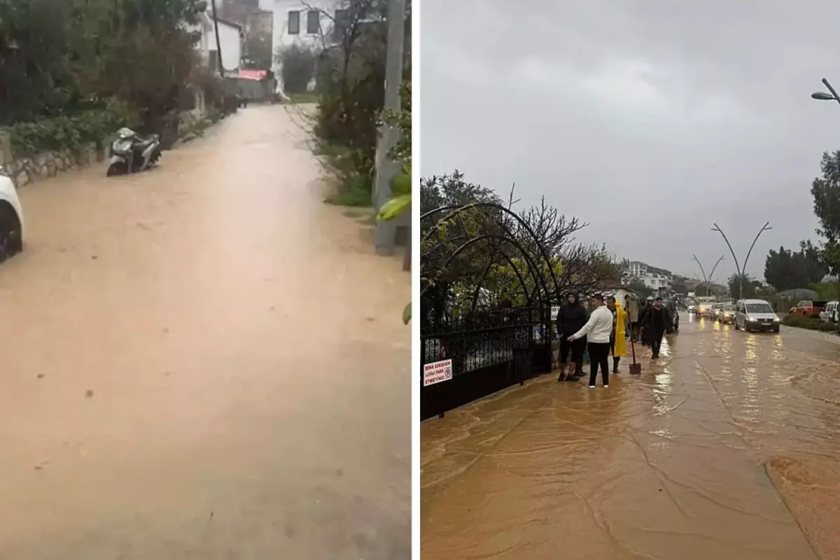 Muğla’da kuvvetli yağış hayatı felç etti